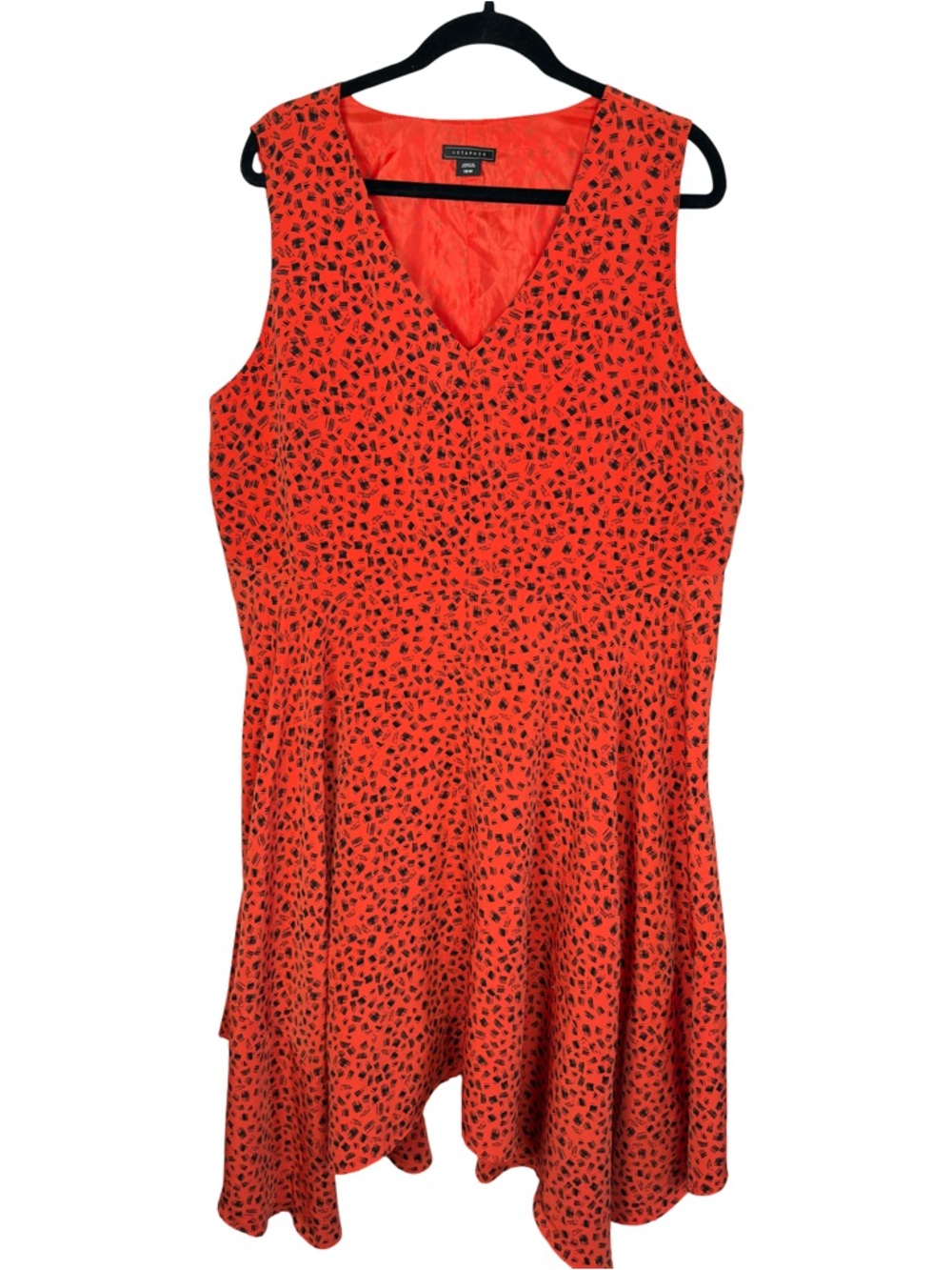 Metaphor Missy Handkerchief Orange Sleeveless Dress Size 18W